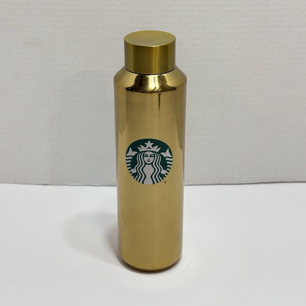 Starbucks Walt Disney World Parks 50th Anniversary Gold Water Bottle 20 oz